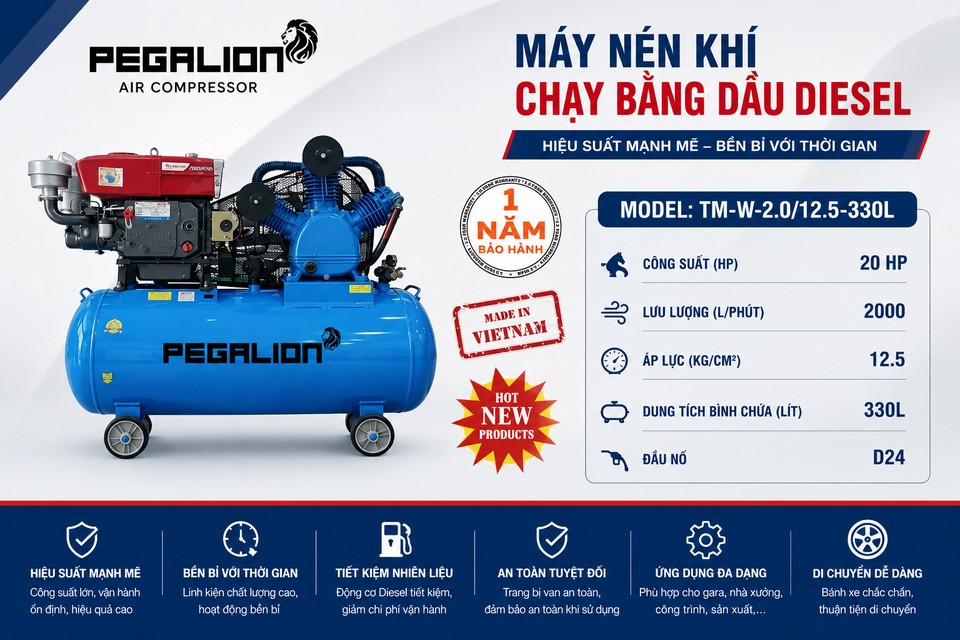 Máy nén khí Pegalion TM- W-2.0/12.5- 330L