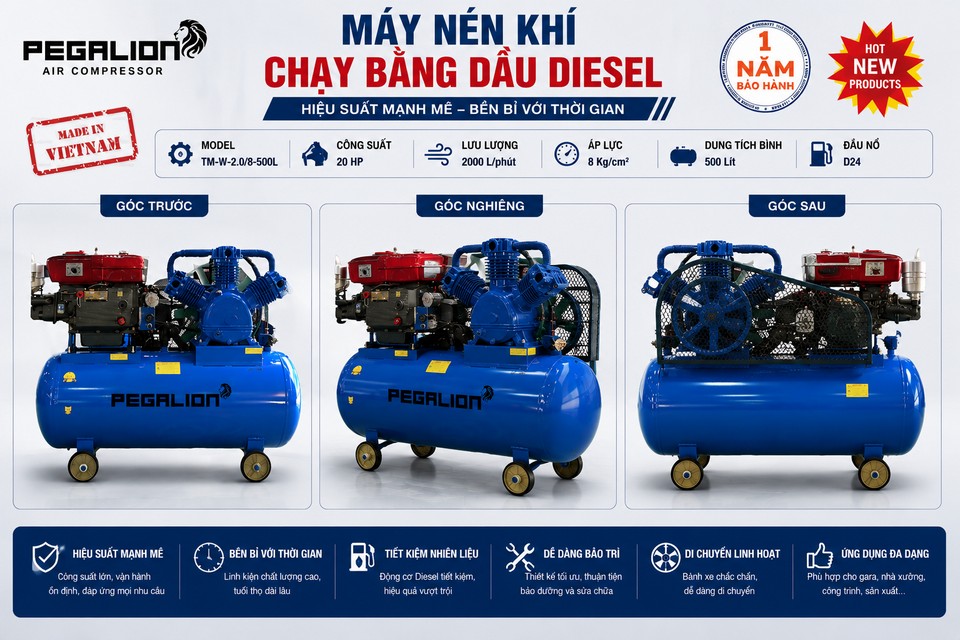 Máy nén khí Pegalion TM- W-2.0/8- 500L